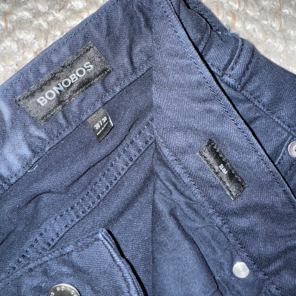 Bonobos Navy Blue Extra Stretch Travel Jean 30x30 Slim - Picture 2 of 5